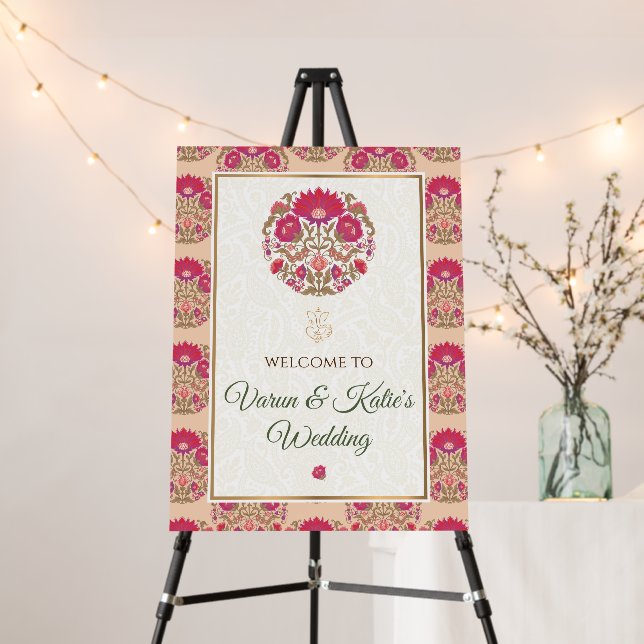 Hindu wedding decor & Indian Welcome signs (In Situ (Stand))