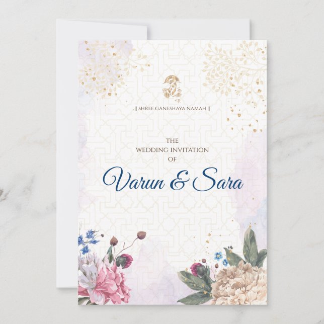 Hindu wedding invitation & Indian invitations (Front)