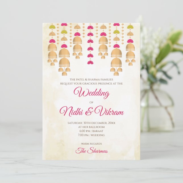 Hindu wedding invitations & Hindu wedding cards (Standing Front)
