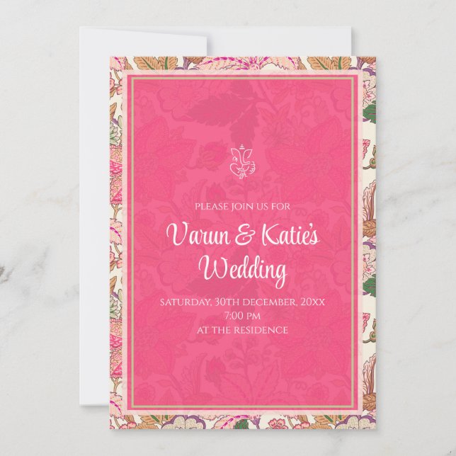 Hindu wedding invite & Indian wedding invitations (Front)