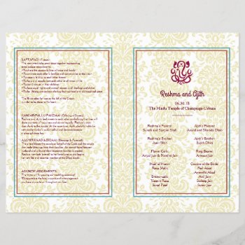 Hindu Wedding Program Flyer by goskell at Zazzle