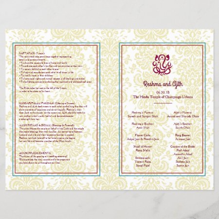 Hindu Wedding Program Flyer