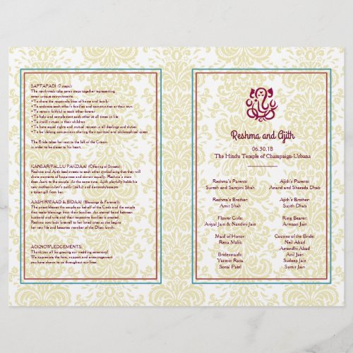 Hindu Wedding Program Flyer