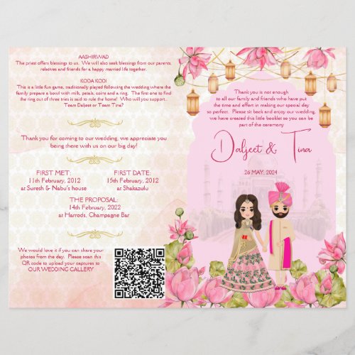 Hindu wedding rituals program pink lotus