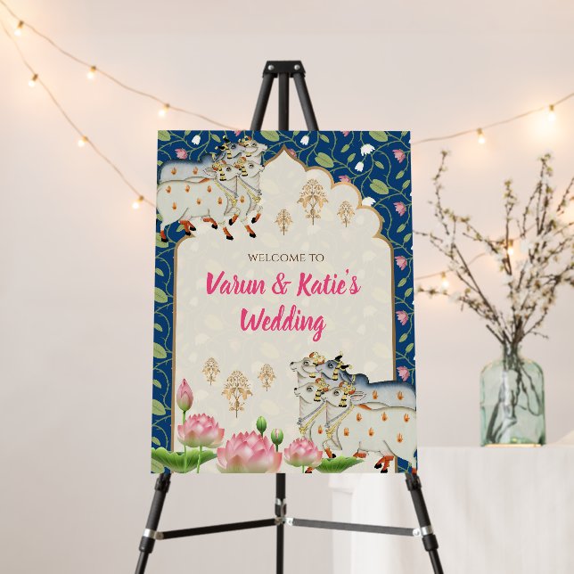 Hindu Wedding signs as Indian Wedding decor (In Situ (Stand))