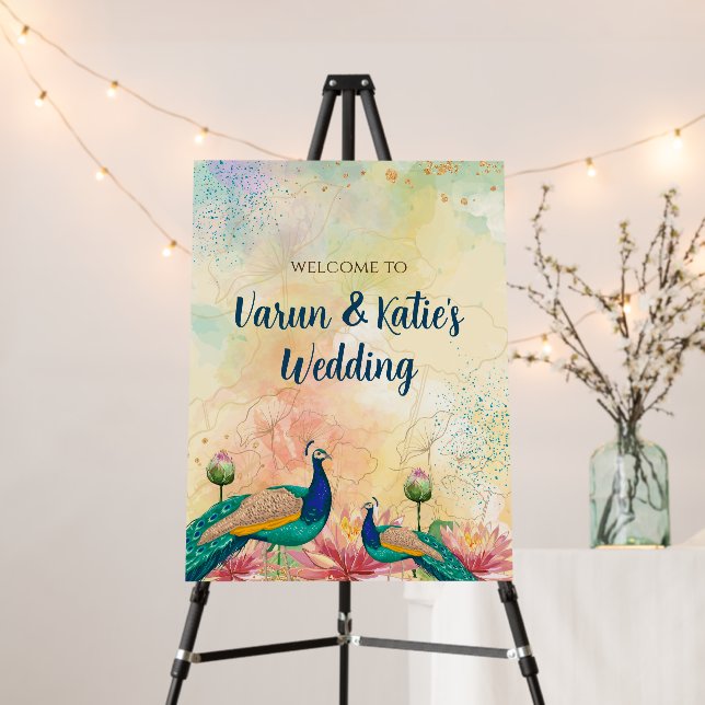 Hindu Wedding signs Indian Wedding Welcome sign (In Situ (Stand))