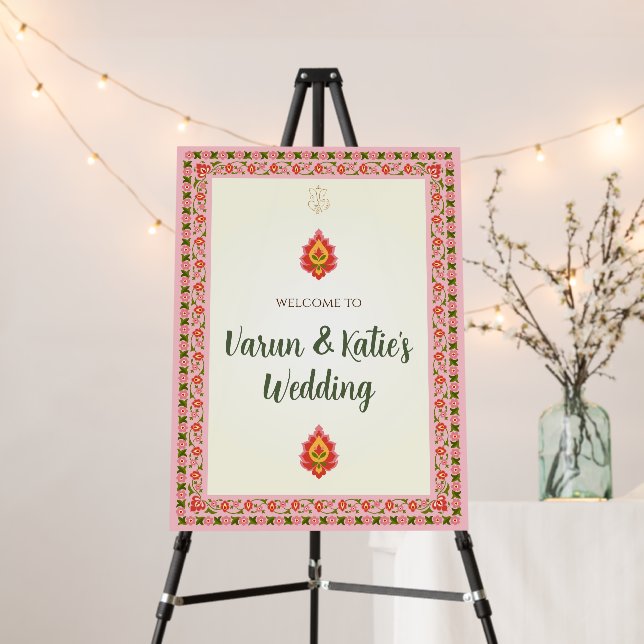 Hindu Wedding signs Indian Wedding Welcome sign (In Situ (Stand))