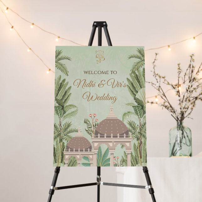 Hindu Wedding signs Indian Wedding Welcome sign (In Situ (Stand))