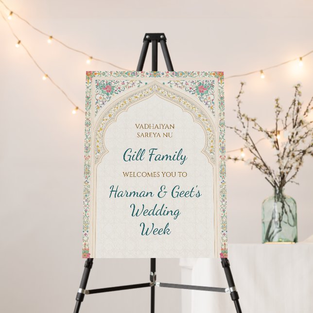 Hindu Wedding Week Welcome signs Punjabi Hindu  (In Situ (Stand))