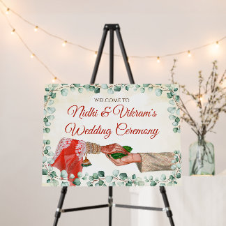 Hindu wedding welcome poster for Indian weddings