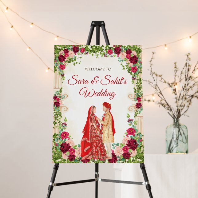 Hindu wedding welcome sign & Hindu posters (In Situ (Stand))
