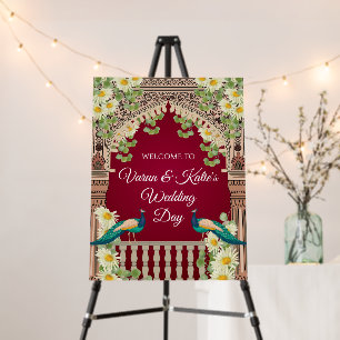 Hindu Wedding Welcome sign Indian Wedding decor