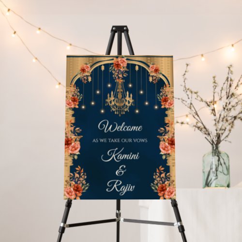 Hindu wedding welcome sign  Indian wedding decor