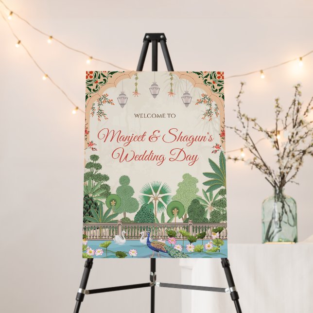 Hindu Wedding welcome Sign Sikh Welcome signs (In Situ (Stand))