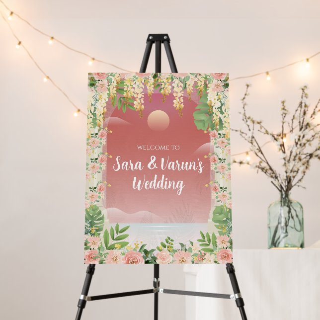 Hindu Wedding Welcome signs Indian Wedding sign (In Situ (Stand))