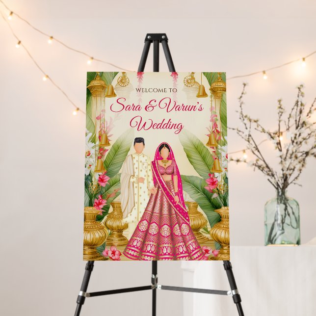 Hindu Wedding welcome Signs Indian Wedding Welcome (In Situ (Stand))