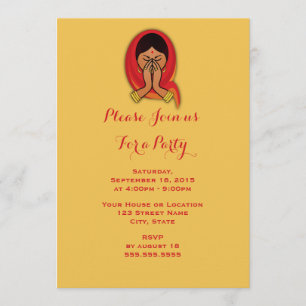Hindu Woman in Namaste Pose tGeneric Party Invitation