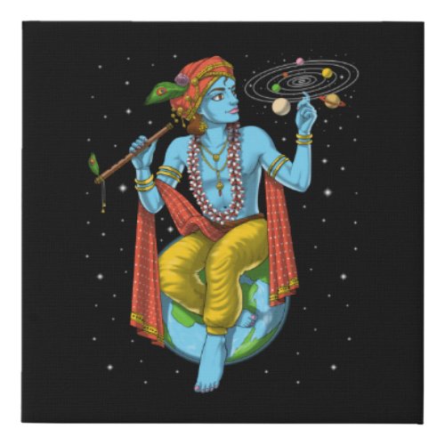 Hinduism Lord Krishna Faux Canvas Print
