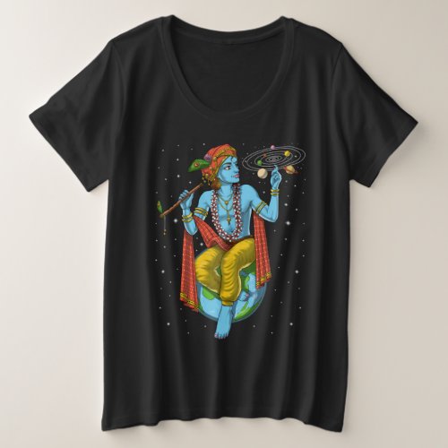 Hinduism Lord Krishna Plus Size T_Shirt