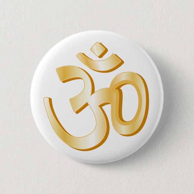 Hinduism Om Symbol Button (Front)