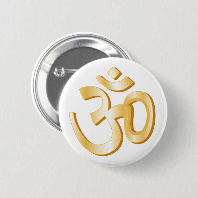 Hinduism Om Symbol Button (Front & Back)