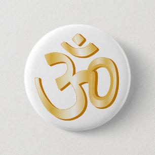 Hinduism Om Symbol Button