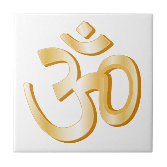 Hinduism Om Symbol Ceramic Tile (Front)