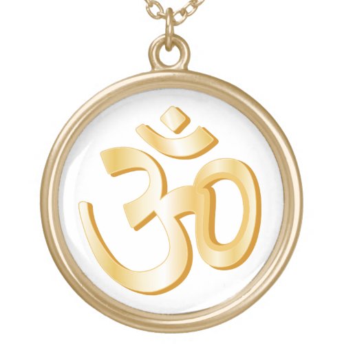 Hinduism Om Symbol Gold Plated Necklace