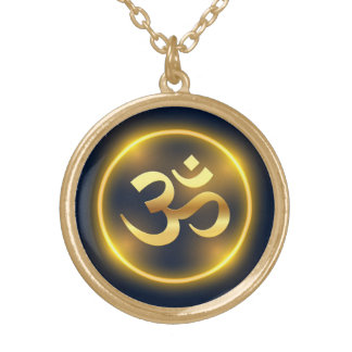 Hinduism Om Symbol Gold Plated Necklace