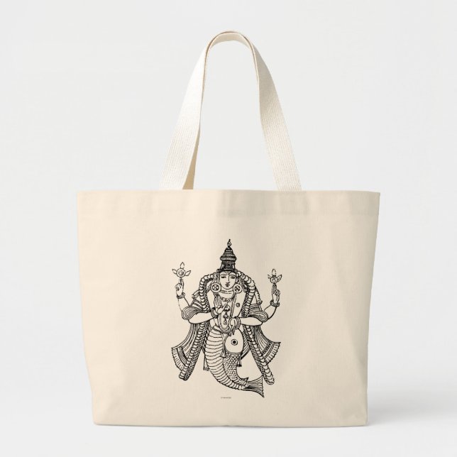 Hinduism: Vishnu Large Tote Bag (Front)
