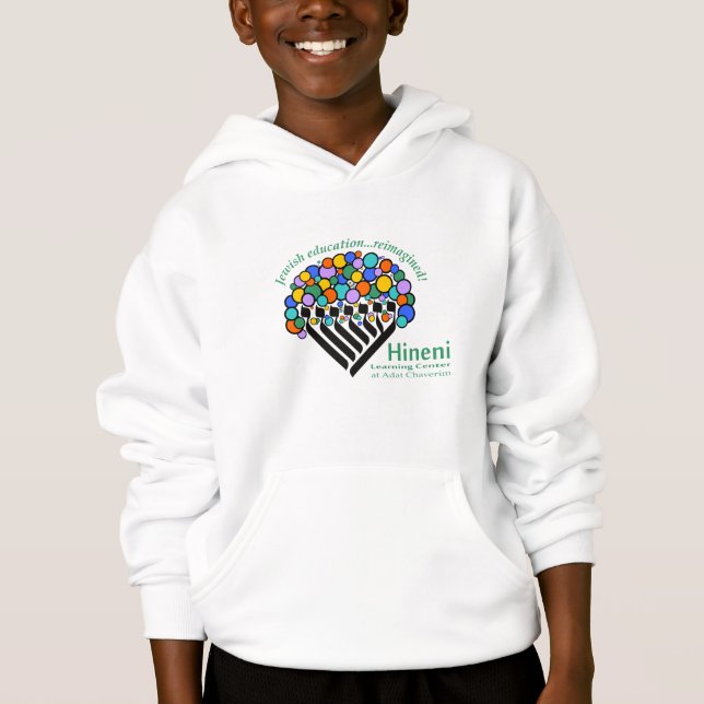 Hineni Learning Center Kids' Hoodie - White (Front)
