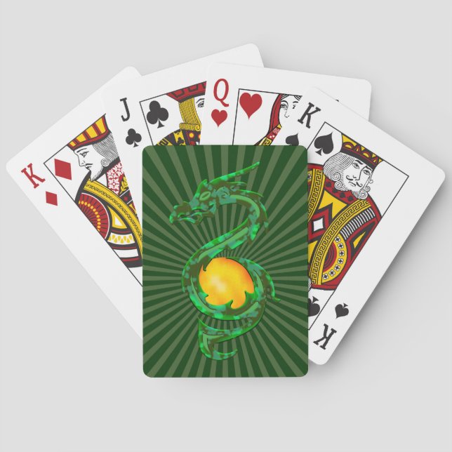 hinese Year of the Dragon Jade Green Poker Cards (Back)