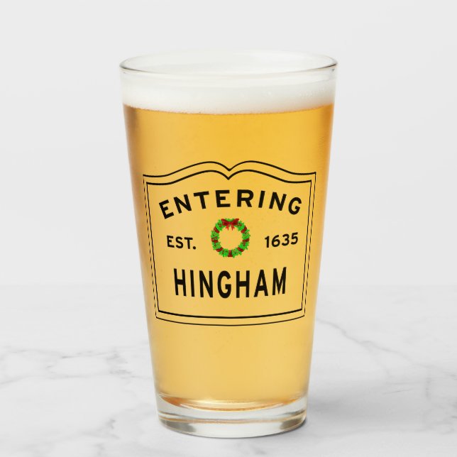 Hingham Christmas Beer Glass (Front Filled)