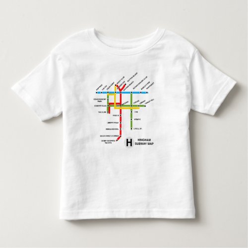 Hingham Massachusetts Subway Map Toddler T_shirt
