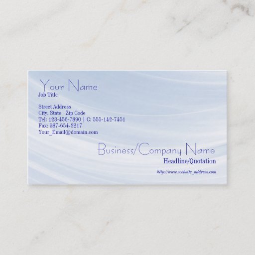 Customizable Hint Of Blue Business Card