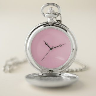 Hint of Cherry Pink Solid Color Pastel Shade Pocket Watch