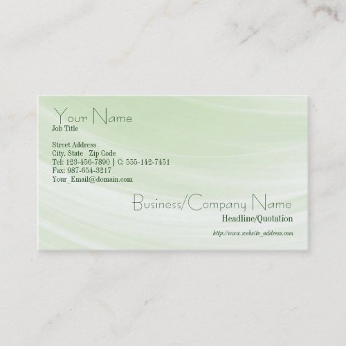 Hint Of Green Business Card