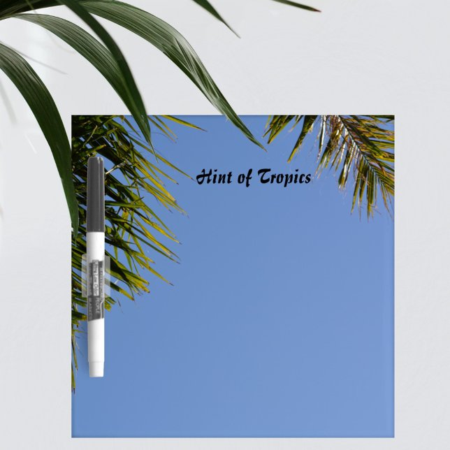 Hint of the Tropics Palm Fronds Sky Blue Dry Erase Board (Creator Uploaded)