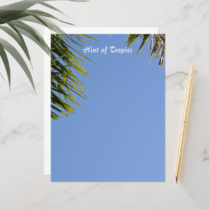 Hint of Tropical Palms Sky Blue Scrapbook Paper