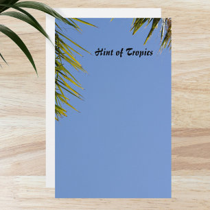 Hint of Tropical Palms Sky Blue Stationery