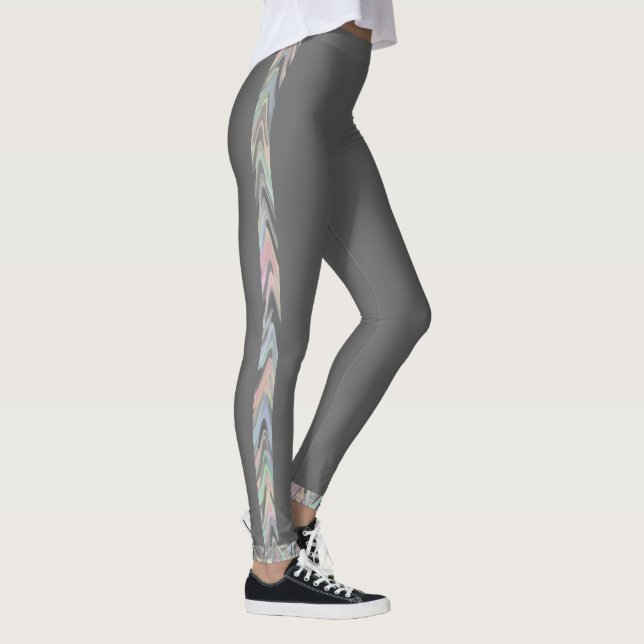 Hints of Herringbone - med gray Leggings (Right)