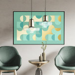 Hip Abstract Circles Wavy Gold Mosaic Art Pattern  Foil Prints<br><div class="desc">Beautiful contemporary seafoam ocean green, teal blue, mint, and light sea glass aqua turquoise colored geometric half circles and squares mosaic pattern. Elegant, stylish, and eclectic minimalism design for the artistic hip trendsetter, vintage retro art style, or abstract digital geometric motif lover. Match this design with your interior decor colors...</div>