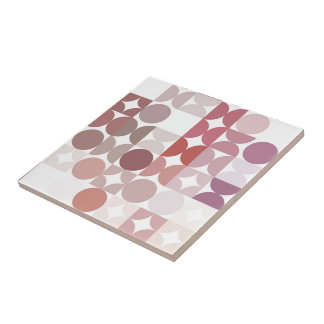 Hip Abstract Half Circles Industrial Fusion Art Ceramic Tile