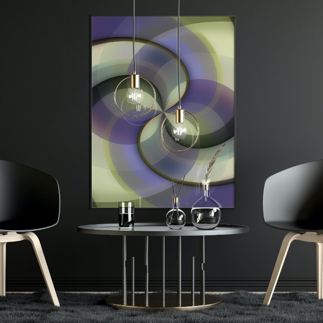 Hip Abstract Half Circles Wavy Mosaic Art Pattern Poster (Creator Uploaded)