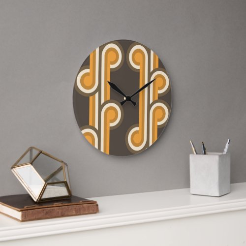 Hip Abstract Wave Curls Fusion Fine Art Pattern Large Clock