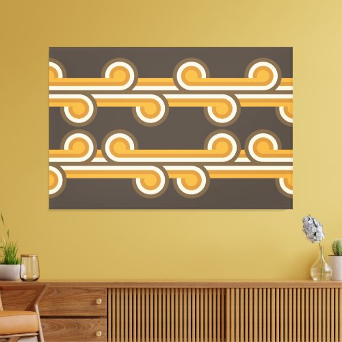 Hip Abstract Wave Curls Industrial Fusion Fine Art Canvas Print