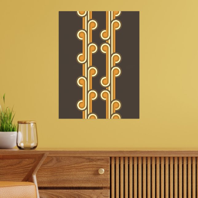 Hip Abstract Wave Curls Industrial Fusion Fine Art Foil Prints (In Situ (Living Room))