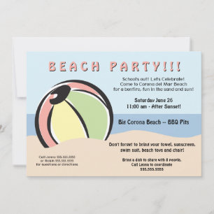 Hip and Fun Beach Ball Invitation