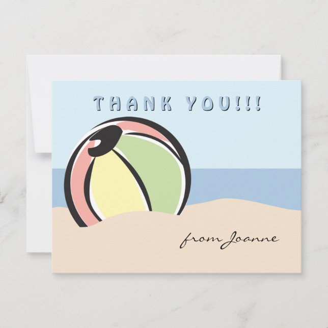 Hip and Fun Beach Ball Note Card (Front)