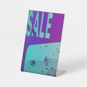 Hip and Grungy Sale Sign with Neon Elements